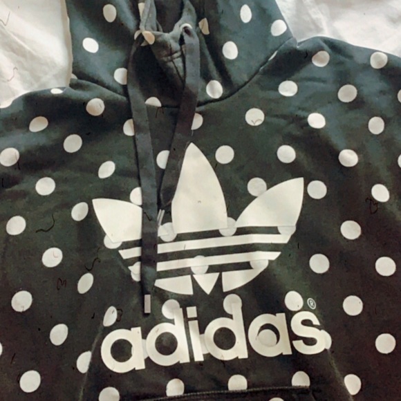 Adidas polka dot sweatshirt black and white size S - Picture 2 of 3